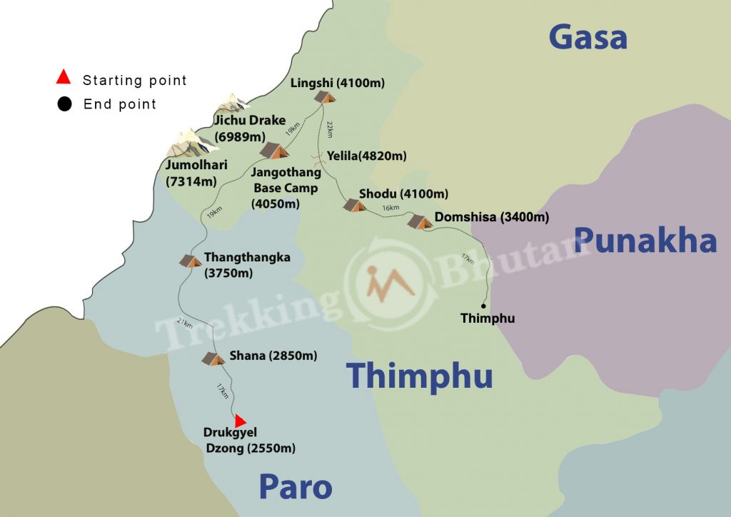 jumolhari-trek-routemap